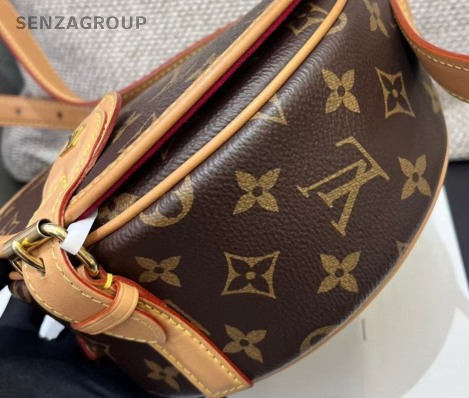 Louis Vuitton Tambourine Monogram Crossbody Brown Gold Women Classic