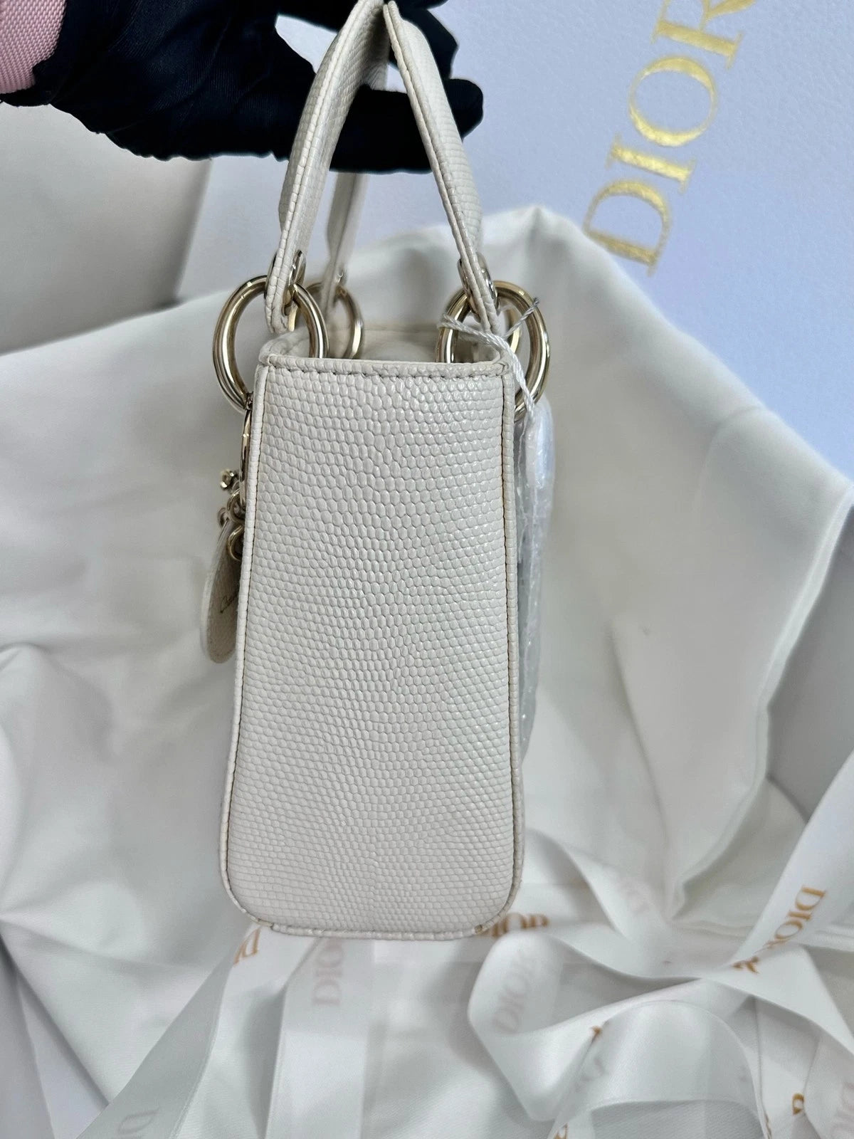 Dior Lady Dior 3-grid White Handbag Crossbody Bag For Women