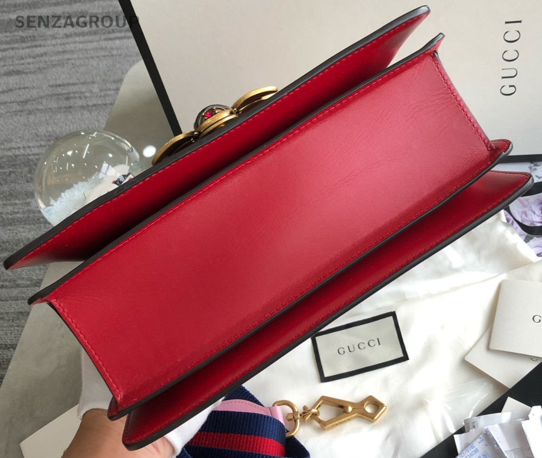 GUCCI Queen Margaret Bee Top Handle 2way Shoulder Handbag Women Almost Bran NEW