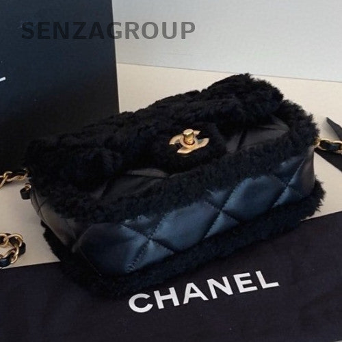Chanel Chain PM 2Way Shoulder Bag Crossbody Black Gold Women Classic