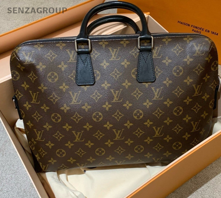 Louis Vuitton Briefcase Monogram Top Handle Handbag Brown Classic