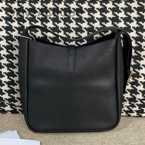 Saint Laurent Hobo PM Handbag Shoulder Bag Black Gold Women Classic Fashion