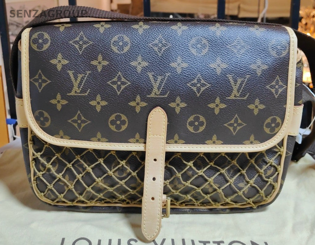 Louis Vuitton Cango Monogram Shoulder Bag Brown Gold Unisex Adults Classic