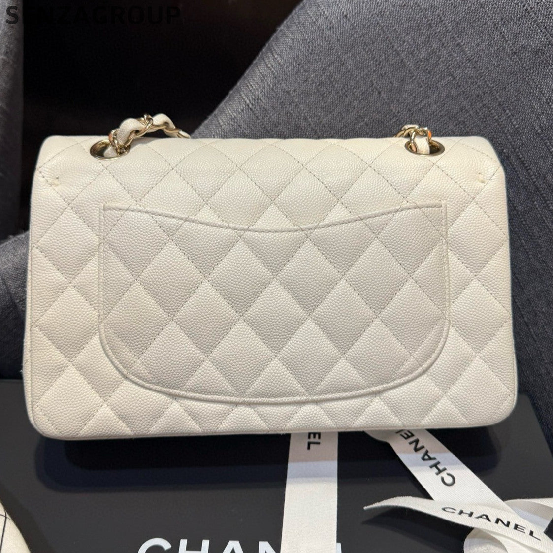 Chanel Classic Flap Small Silver Chain Shoulder Crossbody Bag