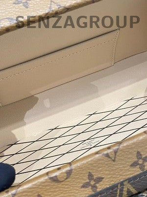 Louis Vuitton Petite Malle Monogram Crossbody Bag Gold Hardware