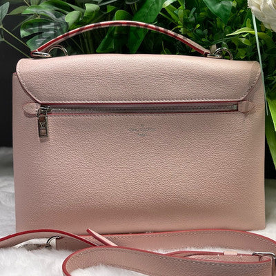 Louis Vuitton Lockme Messenger Bag Pink Silver Hardware Women's Fashion