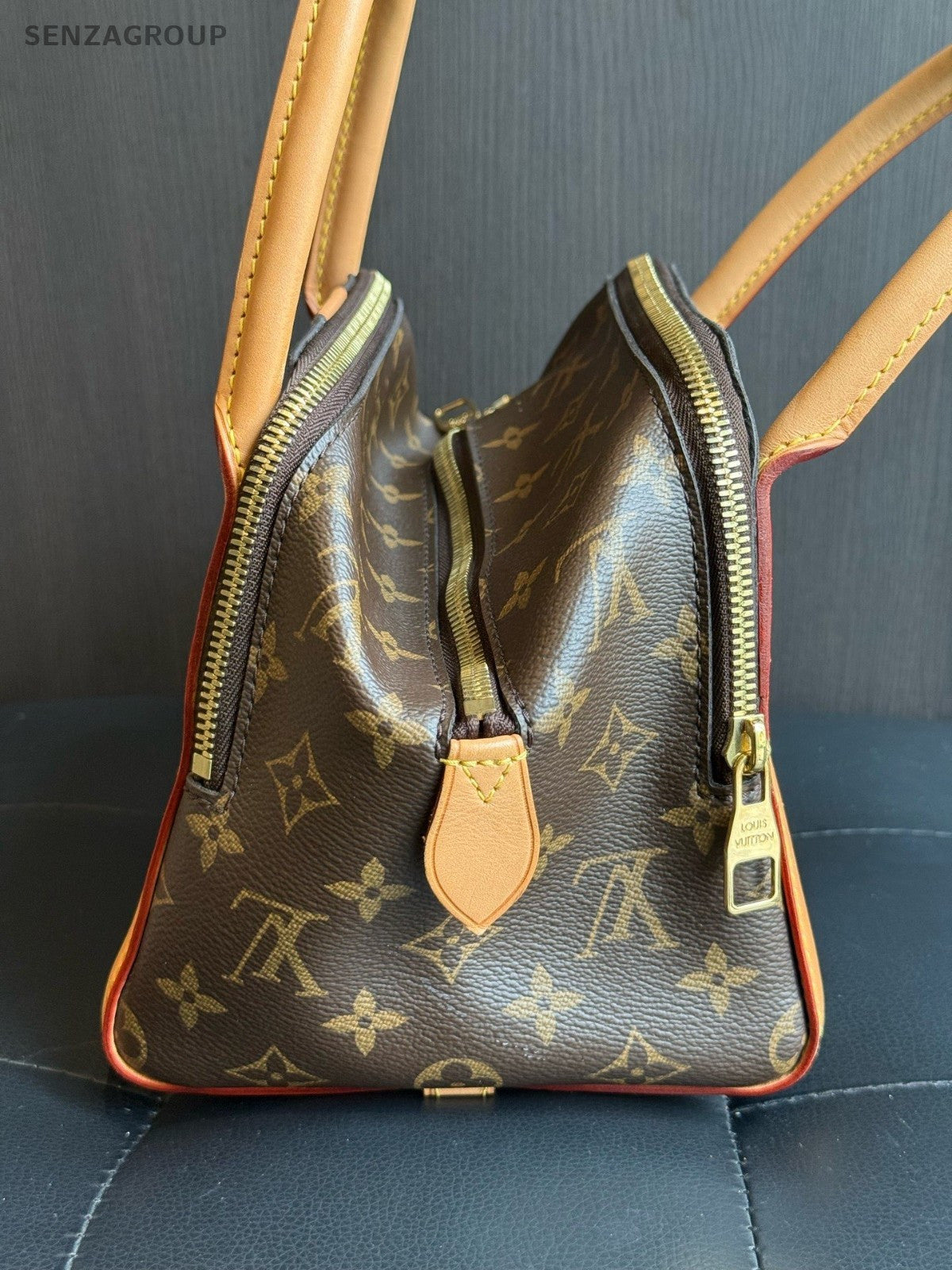 Louis Vuitton Lindy PM Monogram Top Handle Handbag Brown Women