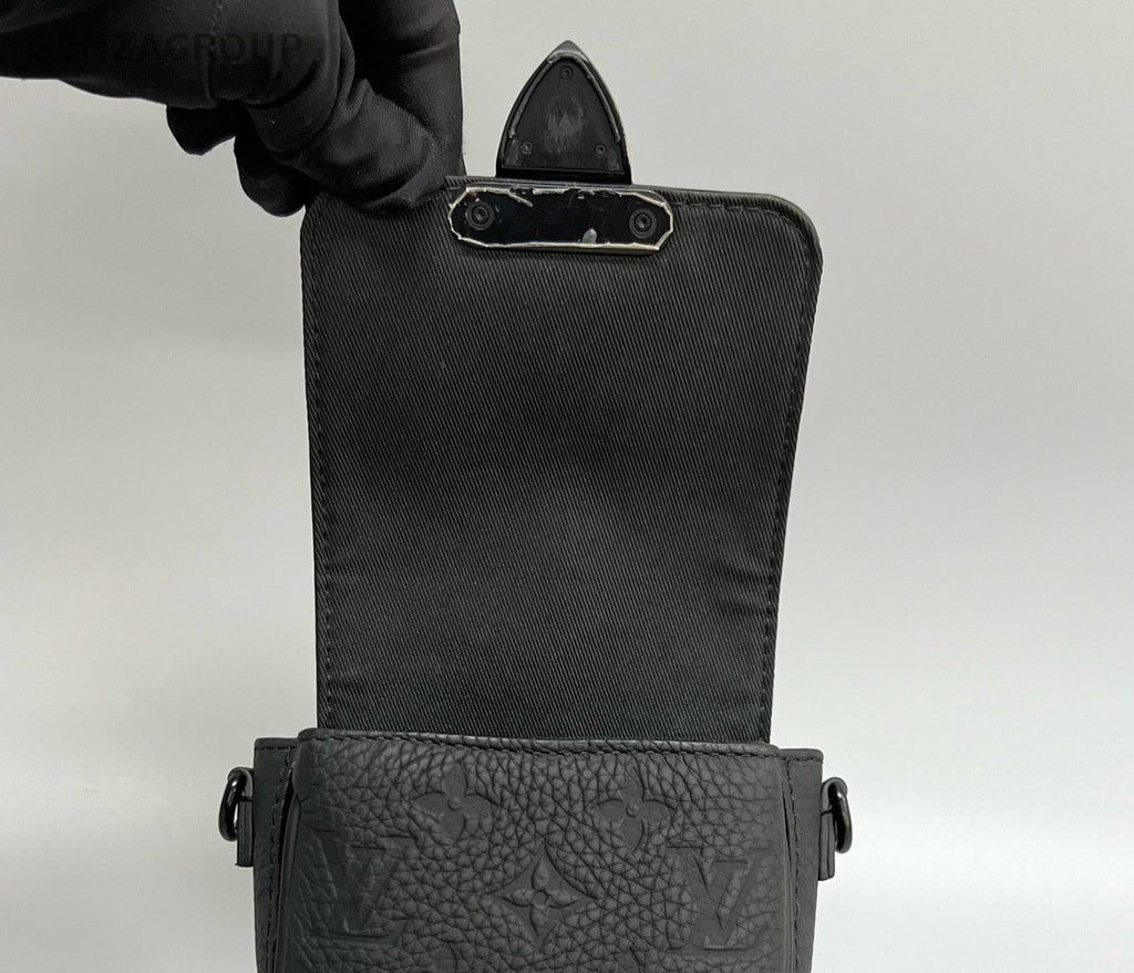 Louis Vuitton Monogram Slock Calfskin Crossbody Black Unisex Adults Classic