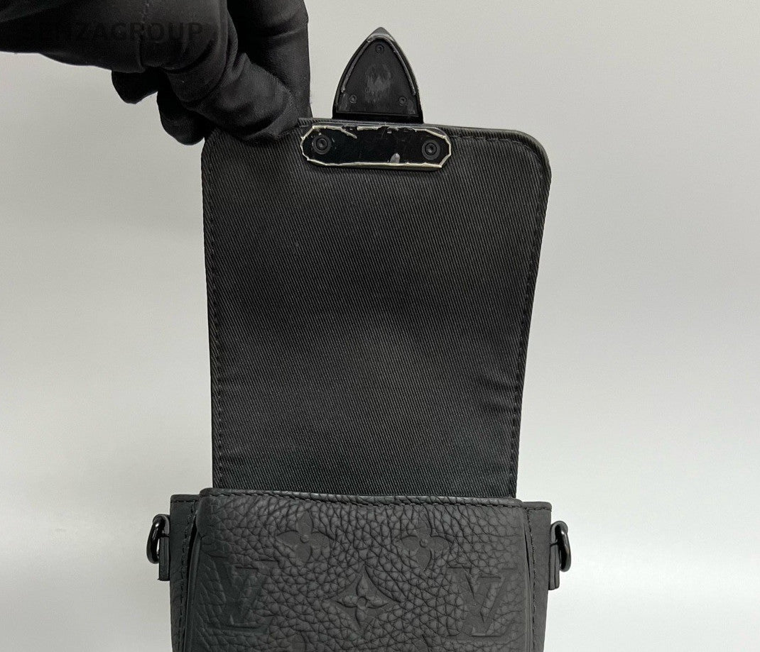 Louis Vuitton Monogram Slock Calfskin Crossbody Black Unisex Adults Classic