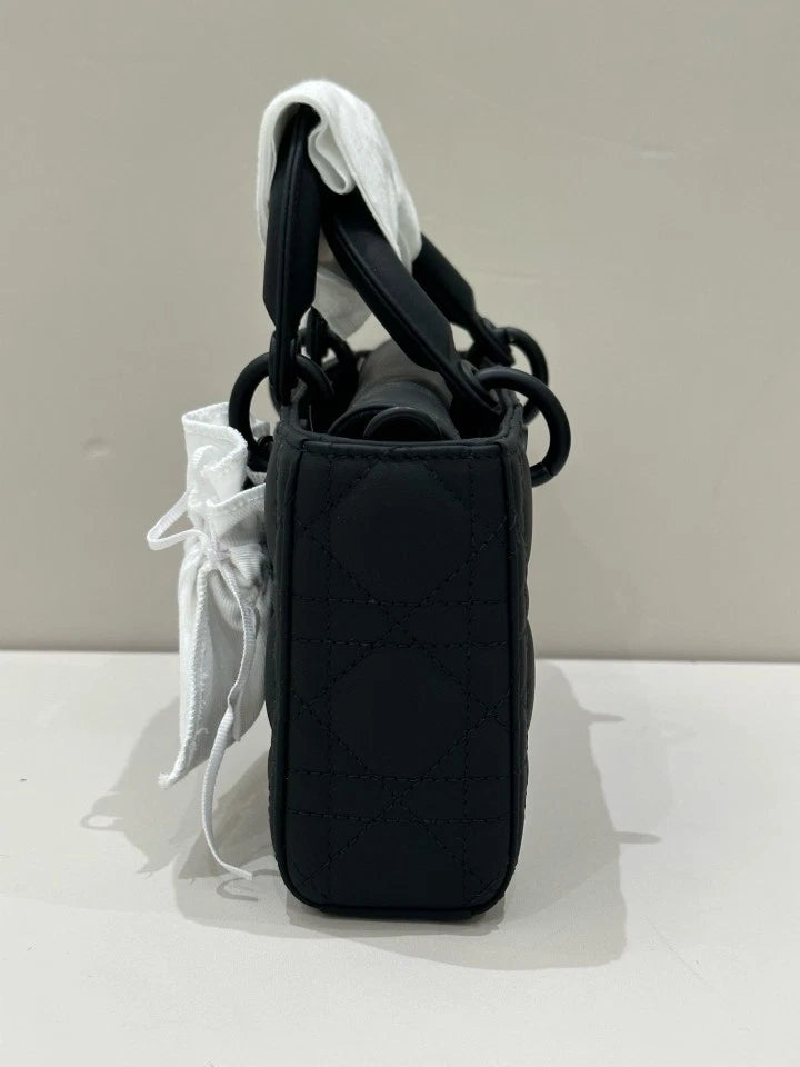Dior Black Matte D-Joy Small Top Handle Shoulder Bag For Women