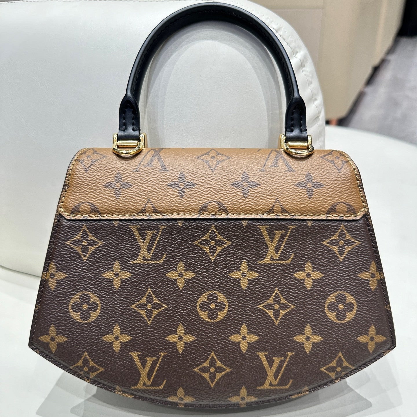 LV Tilsitt Monogram Brown Gold Buckle Handbag Shoulder Bag Women