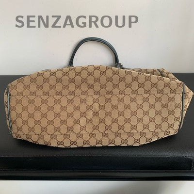 Gucci GG Canvas Blue Tote Shoulder Bag Women's Classic