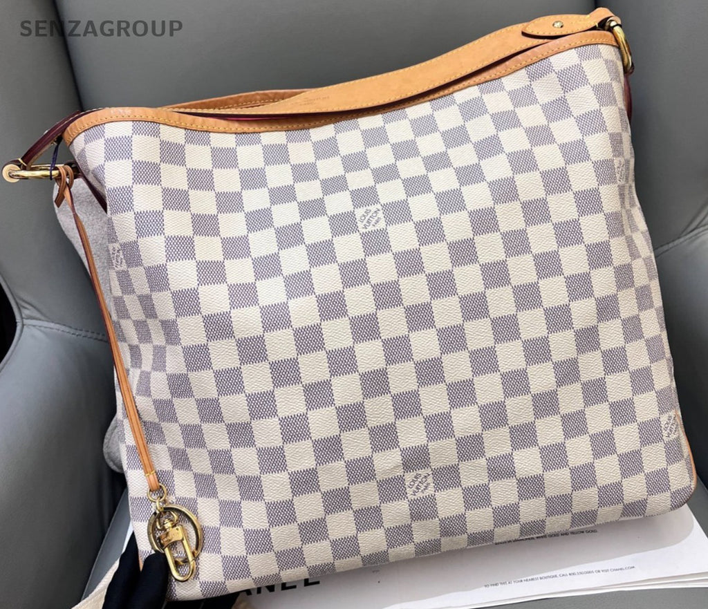 Louis Vuitton Delightful PM Shoulder Bag White Gold Used Women Classic Designer