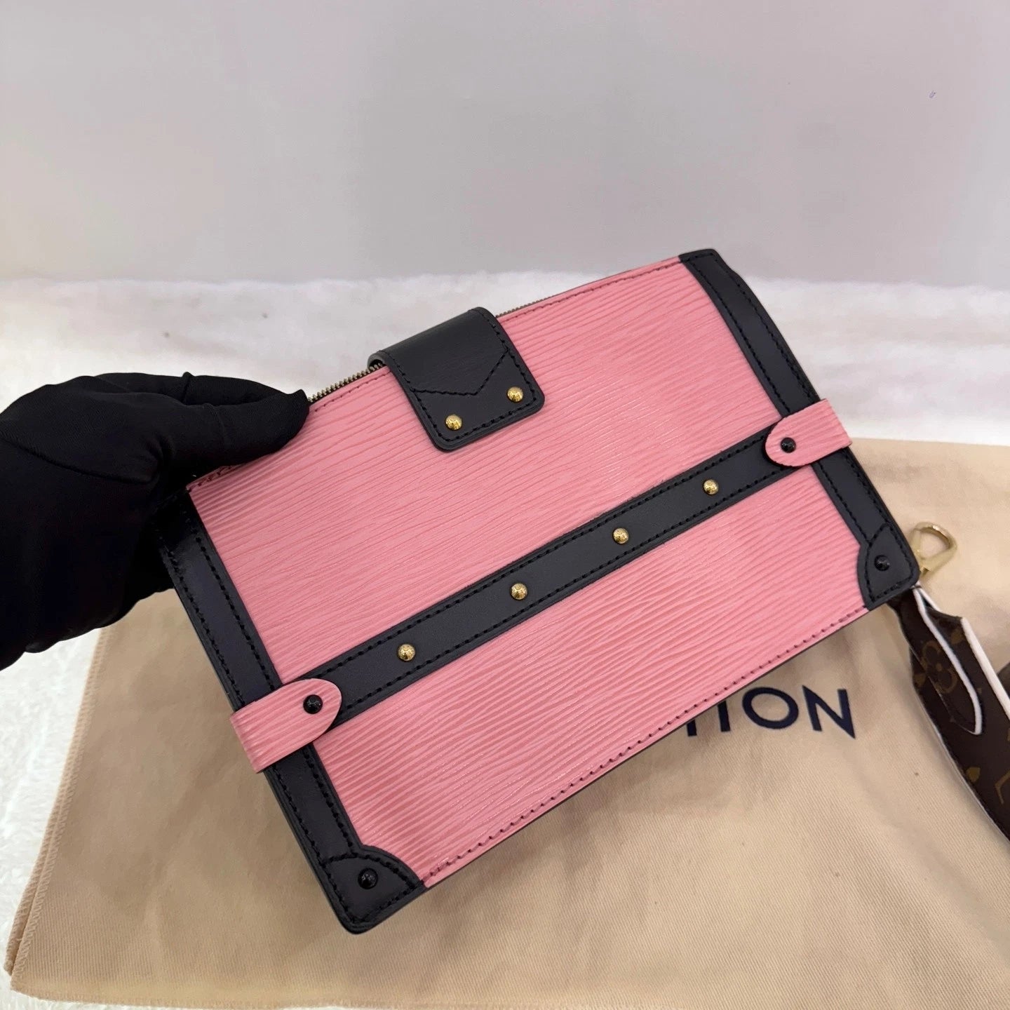 Louis Vuitton Pink Epi Trunk Clutch For Women