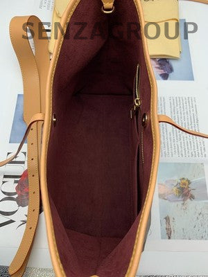 Louis Vuitton Carryall PM Monogram Shoulder Bag Gold Brown Women Classic