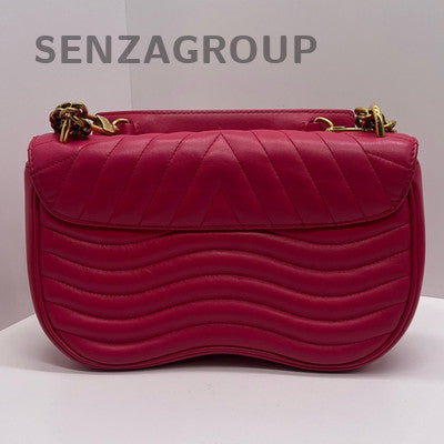 Louis Vuitton New Wave Red Leather Chain Shoulder Crossbody Bag Women