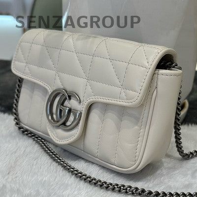 Gucci GG Marmont Mini Chain Shoulder Bag Silver Women's Classic
