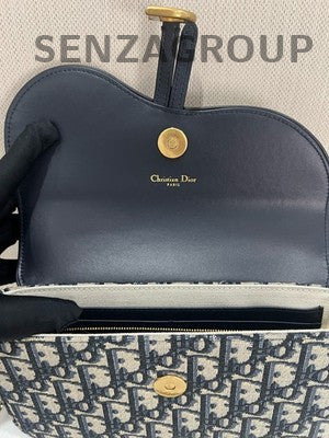 Dior Oblique Large WOC Chain Shoulder Crossbody Bag Black Gold Hardware