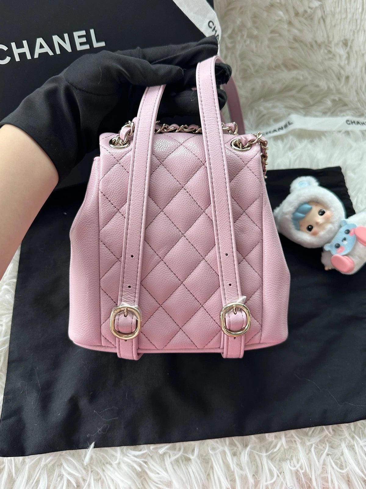 CHANEL Duma Small Calfskin Pink Backpack For Women