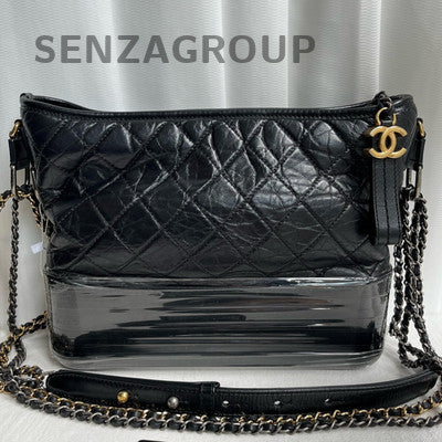Chanel Classic Medium Black Gold Gabrielle Hobo Chain Shoulder Bag Women