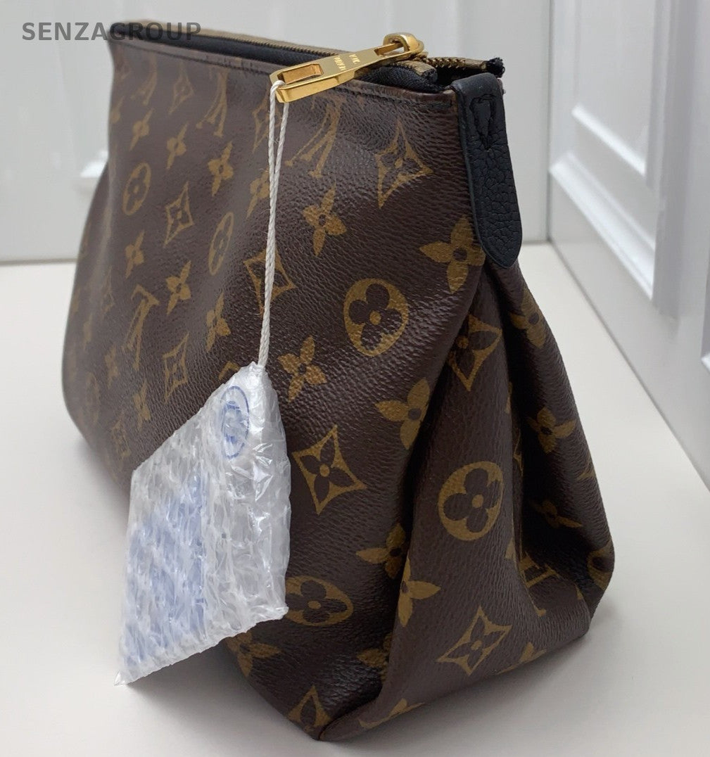 Louis Vuitton Monogram Clutch Brown Gold Unisex Adults Classic