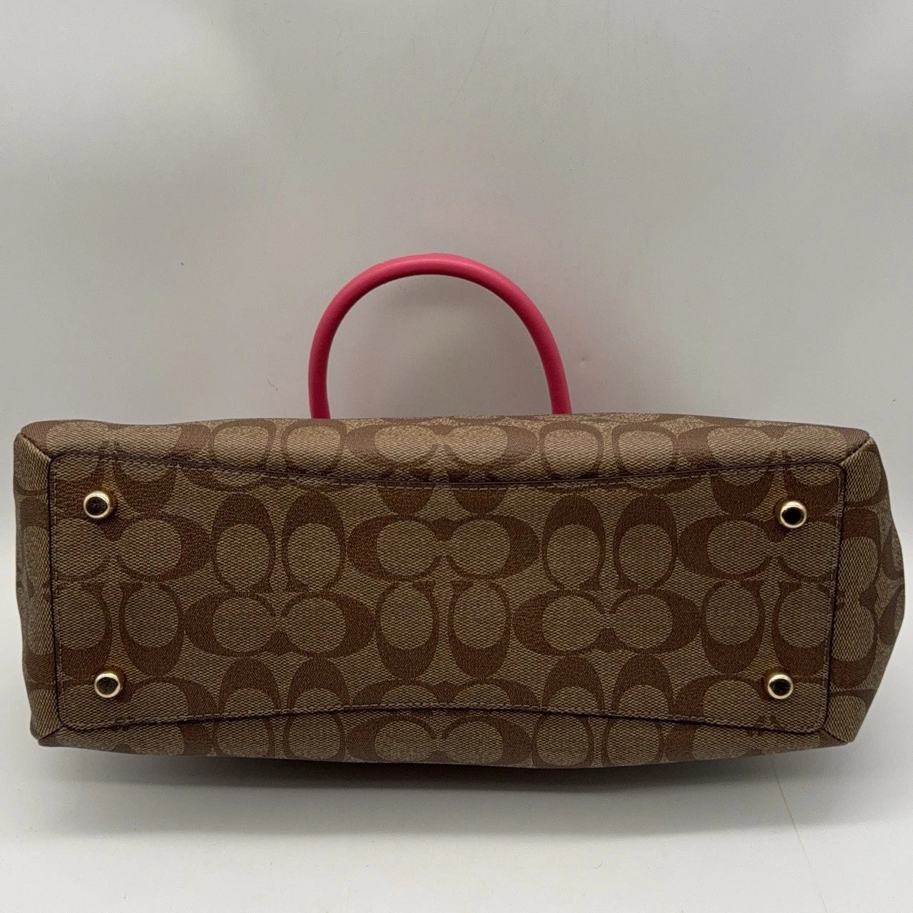 Coach Brown Monogram Canvas Tote Crossbody Shoulder Handbag For Women