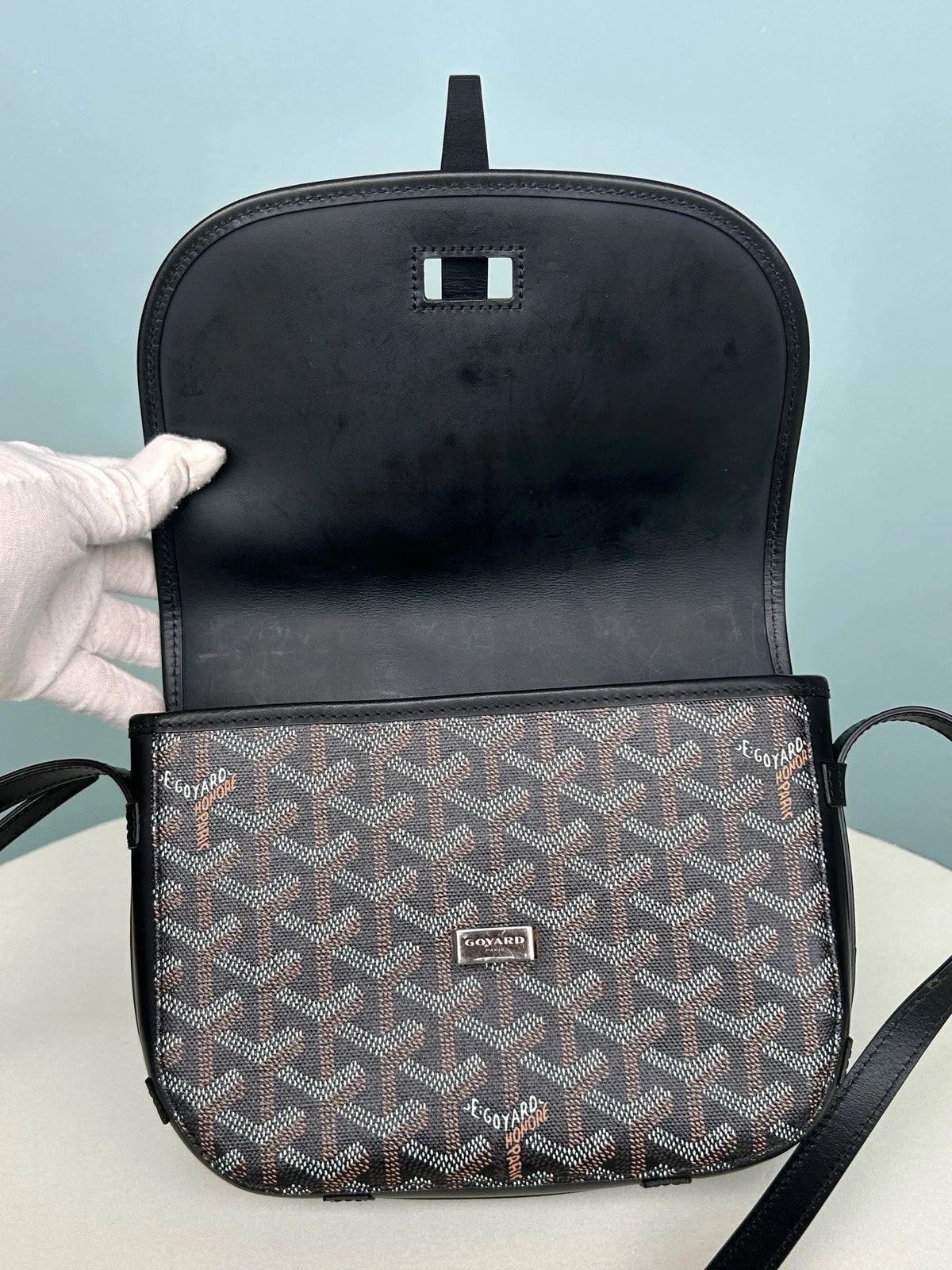 Goyard Belvedere PM Shoulder Bag Crossbody Black Silver Unisex Adults Classic