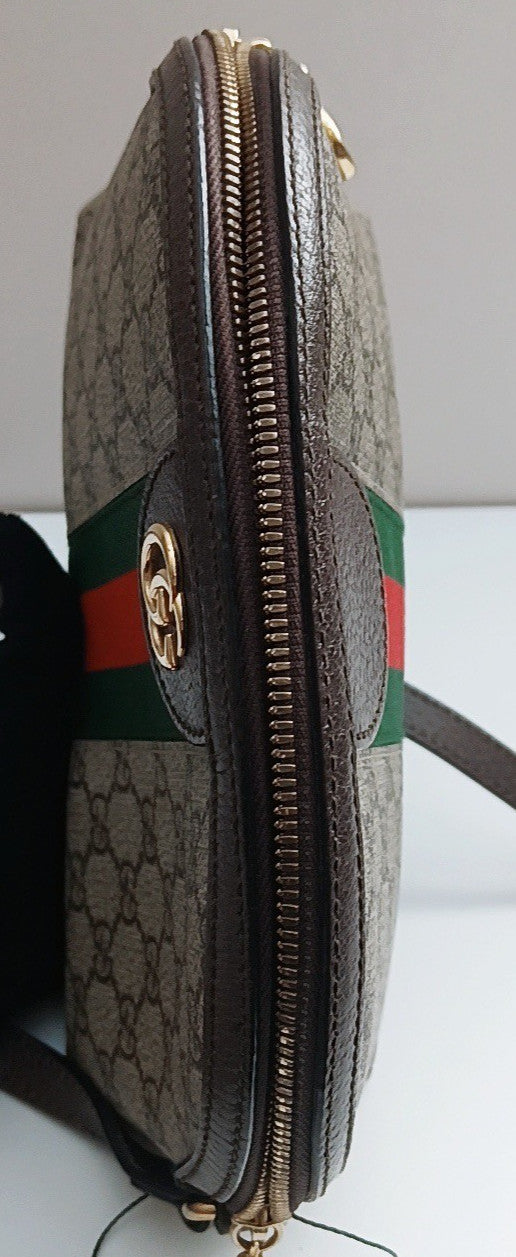 Gucci Sherry Line 2Way Shoulder Bag Crossbody Brown Gold Women Classic Designer
