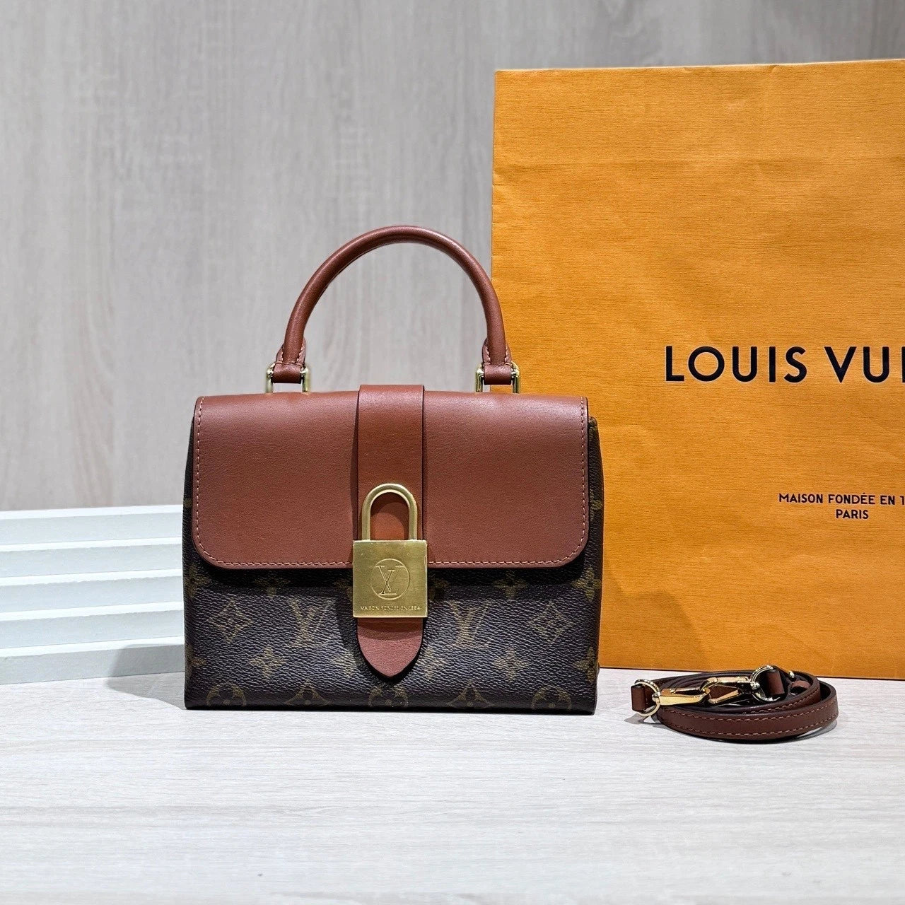 Louis Vuitton Locky BB Monogram Canvas Crossbody Shoulder Bag Women