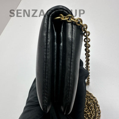 Saint Laurent Black Gold Lambskin Shoulder Crossbody Chain Bag Classic