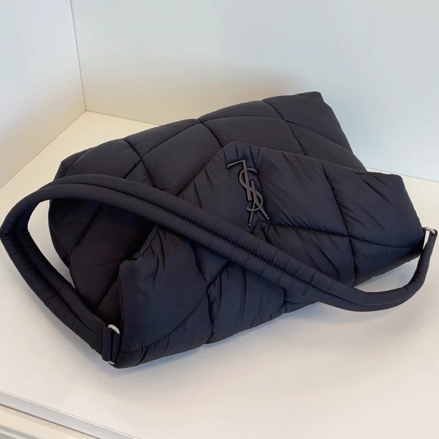 Saint Laurent Puffer Econyl Nylon So Black Shoulder Bag Black Unisex Classic