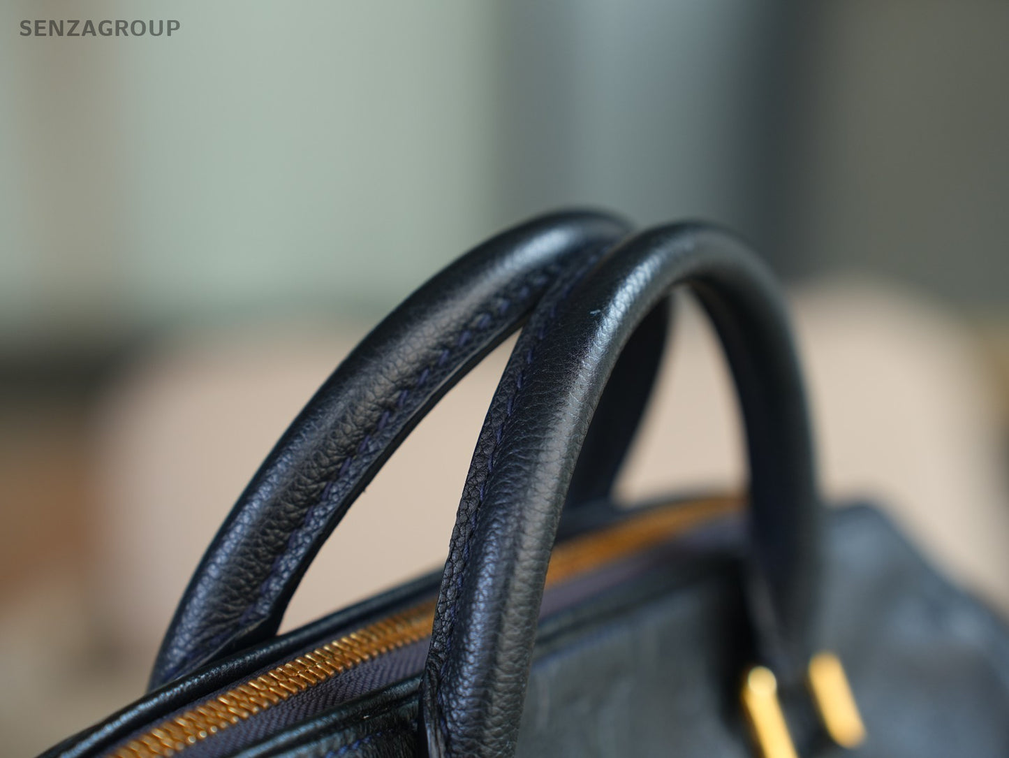 Louis Vuitton Speedy25 Monogram Empreinte 2way Shoulder Handbag Navy