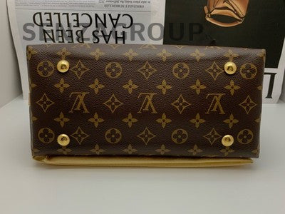 Louis Vuitton Carryall PM Monogram Shoulder Bag Gold Brown Women Classic