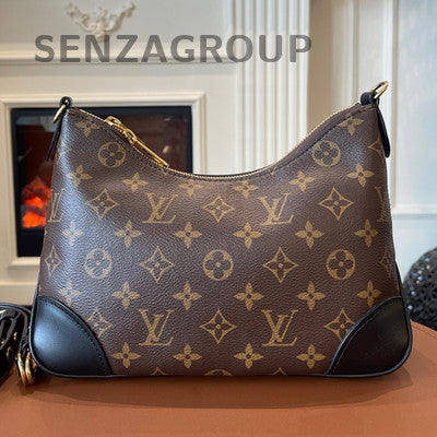 Louis Vuitton Boulogne Monogram Chain Shoulder Crossbody Bag Brown Gold