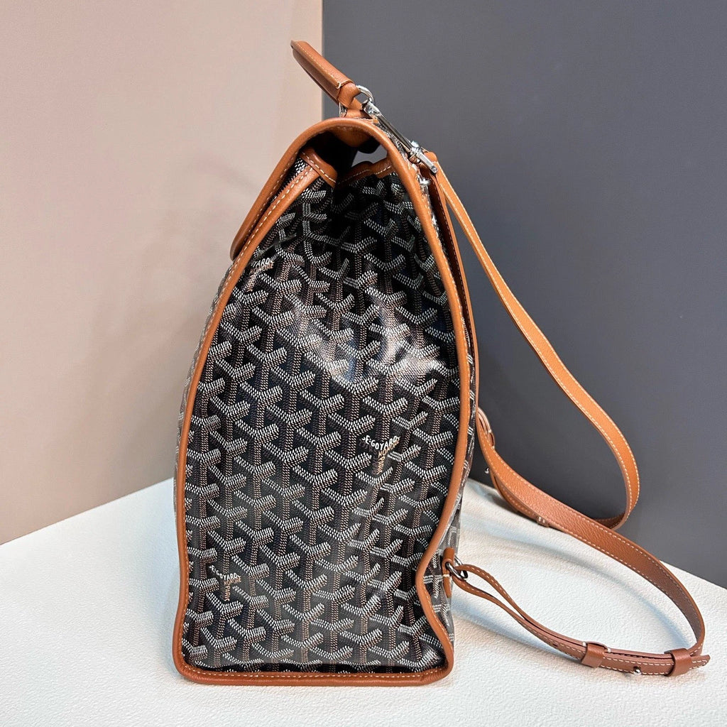 Excellent Goyard Saint Leger Monogram Canvas Backpack Black Silver Hardware