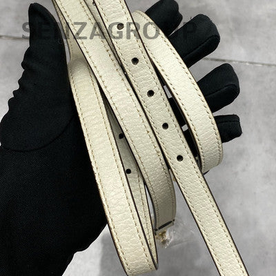 Gucci Sylvie Medium Shoulder Bag Bee Star White Gold Classic Women's