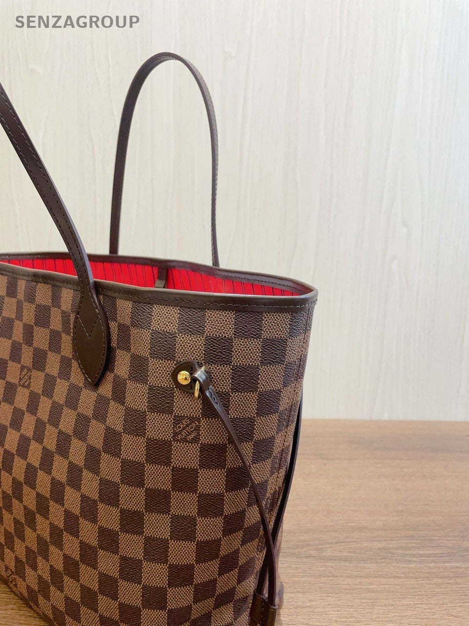 SJ0001 Neverfull MM damier ebene with pouch