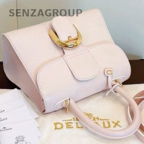 Delvaux Brilliant Mini 2Way Top Handle Bag Crossbody Pink Gold Women Classic