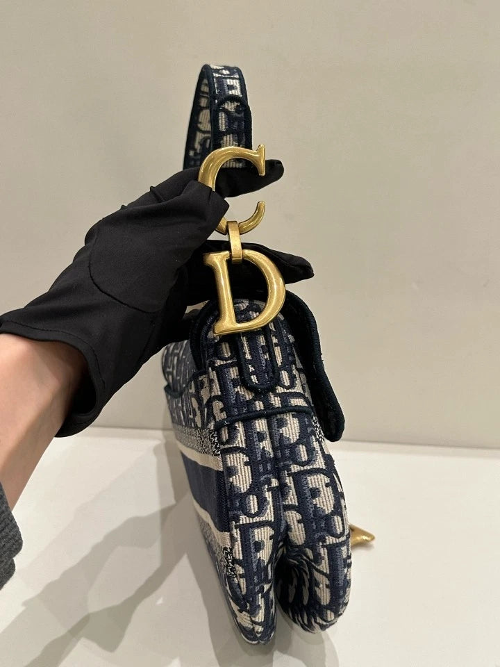 Dior Saddle Canvas Shoulder Bag Excellent