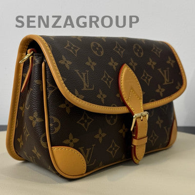 Louis Vuitton Diane Monogram Shoulder Crossbody Bag Brown Gold Hardware