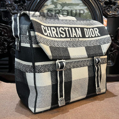 Dior CAMP Medium Black White Stripe Shoulder Crossbody Bag Unisex