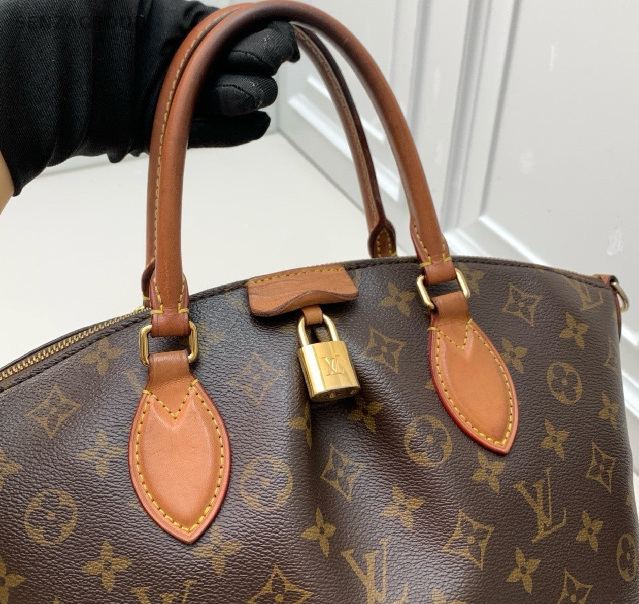 Louis Vuitton Monogram Top Handle Shoulder Crossbody Bag Brown Women