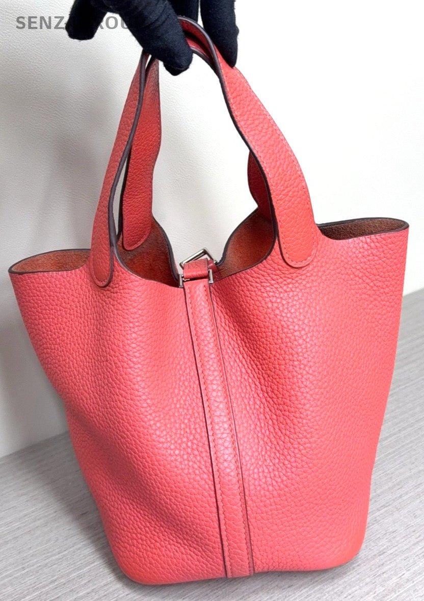 Hermes PicotinLock 18 Classic Top Handle bag Calfskin Pink