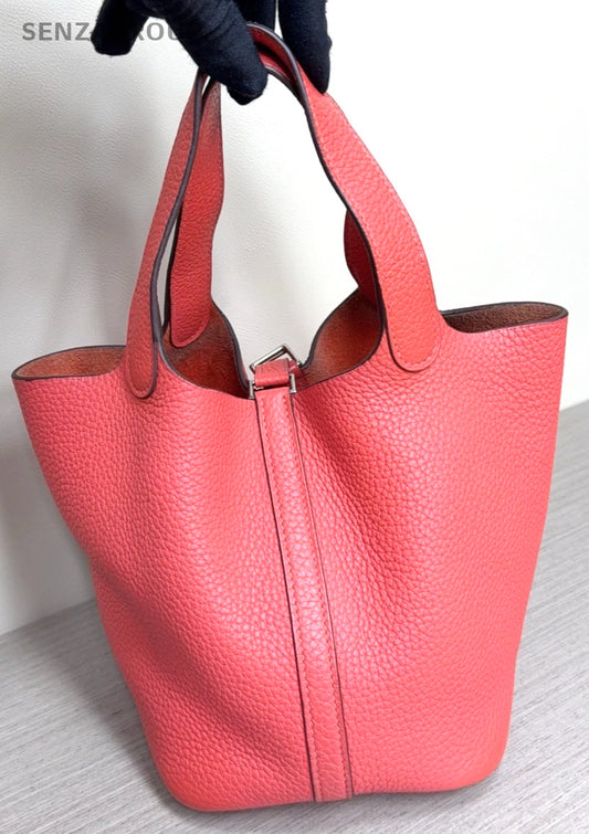 Hermes PicotinLock 18 Classic Top Handle bag Calfskin Pink