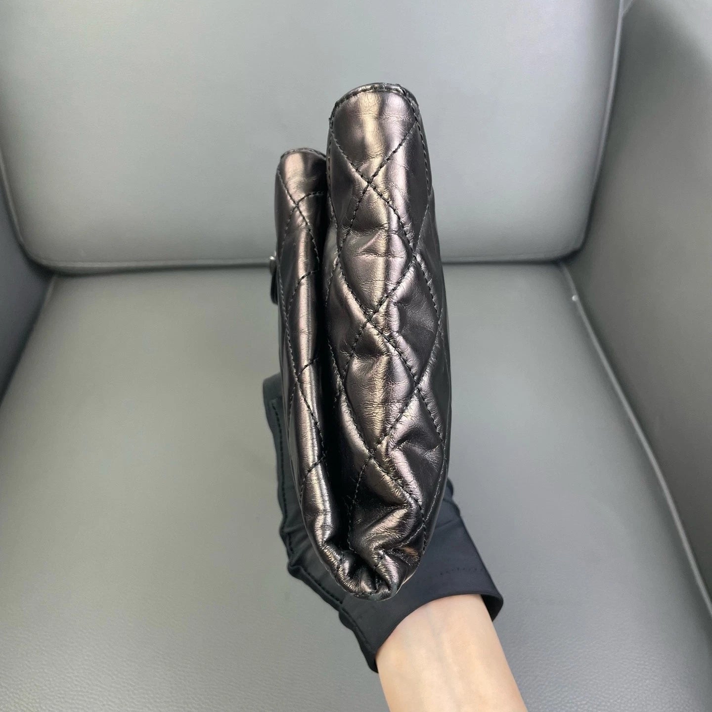 Chanel Quilted Chocolate Brown Leather Envelope Clutch For Women