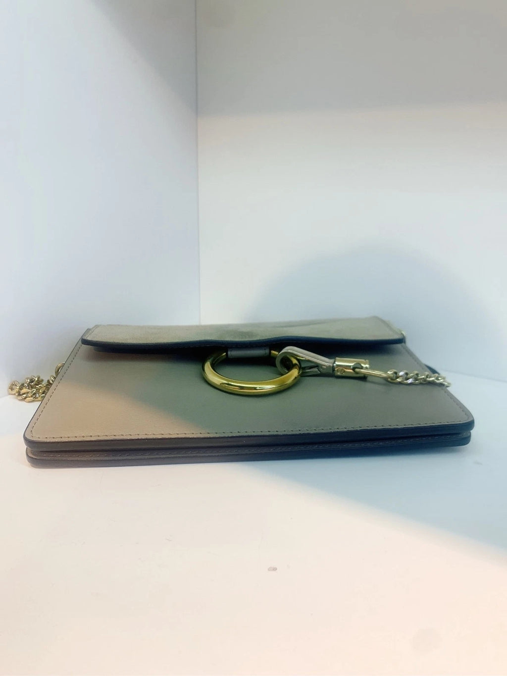 Chloe Faye Leather Grey Shoulder Crossbody Bag For Women