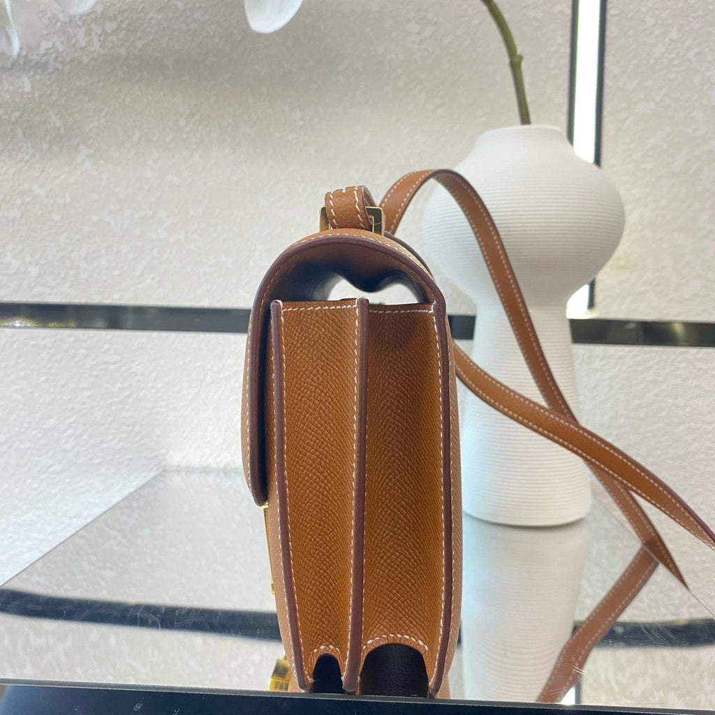 Hermes Constance19 Epsom Women Crossbody Brown Gold