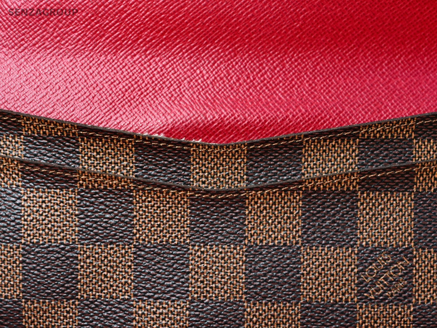 Louis Vuitton Damier Portefeuille Wallet  Brown Red Interior