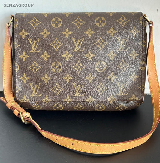 Louis Vuitton Monogram Vintage Shoulder Bag Crossbody Brown Gold Women Classic