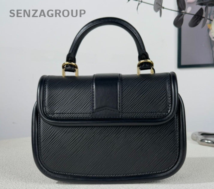 Louis Vuitton Epi Leather Messenger Bag Crossbody Top Handle Bag Women Black